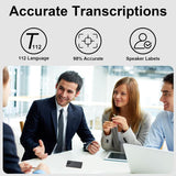 AI Voice Recorder, App Control, Transcribe & Summarize by ChatGPT, Support 112 Languages, 60H Recording, 64GB Memory