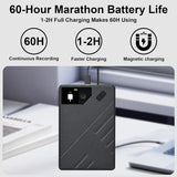 AI Voice Recorder, App Control, Transcribe & Summarize by ChatGPT, Support 112 Languages, 60H Recording, 64GB Memory