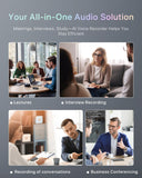 AI Voice Recorder, App Control, Transcribe & Summarize by ChatGPT, Support 112 Languages, 60H Recording, 64GB Memory