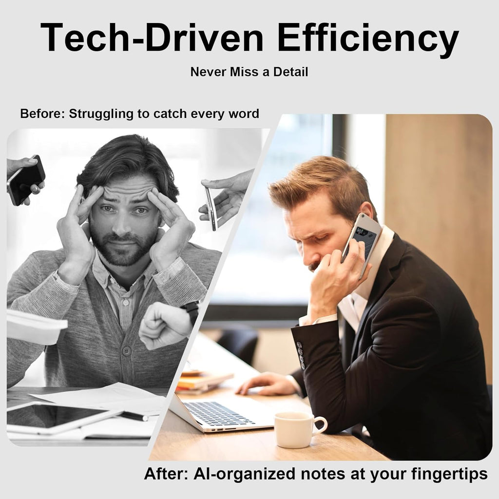 AI Voice Recorder, App Control, Transcribe & Summarize by ChatGPT, Support 112 Languages, 60H Recording, 64GB Memory