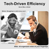 AI Voice Recorder, App Control, Transcribe & Summarize by ChatGPT, Support 112 Languages, 60H Recording, 64GB Memory