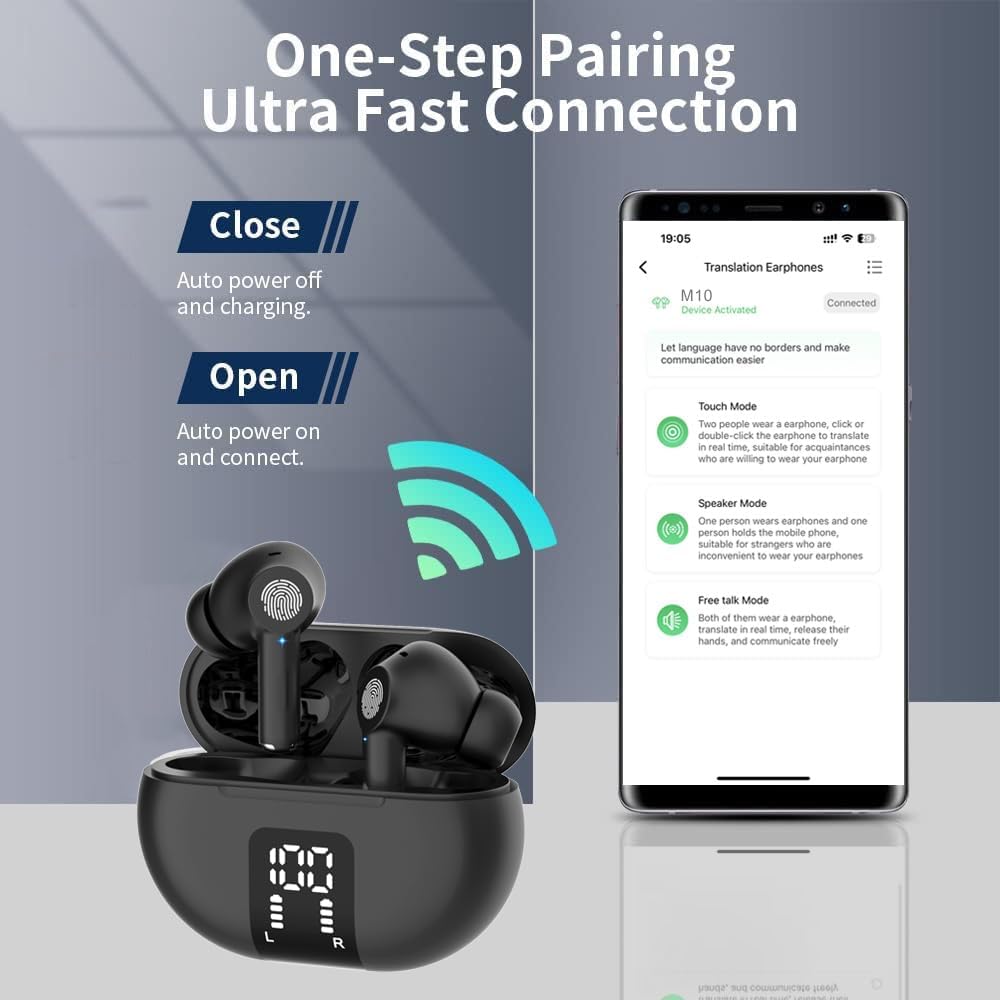 NE20 Translation Earbuds Real Time - 2025 New AI 135 Language Translator Earbuds, Audifonos Traductores Inglés Español, 4-in-2 Translating Device, Translate Ear Buds for Travel Learning NE20 Translation Earbuds Real Time - 2025 New AI 135 Language Translator Earbuds, Audifonos Traductores Inglés Español, 4-in-2 Translating Device, Translate Ear Buds for Travel Learning