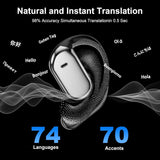 Language Translation Earphone, 3-in-1 Translator Earbuds, 144-language Real-time Two-Way OWS Earbuds